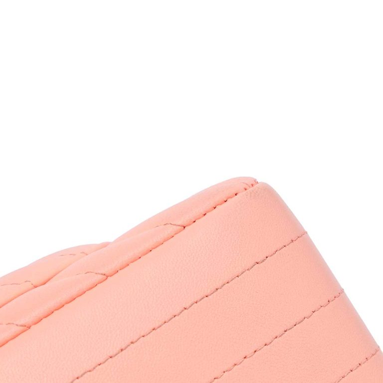 Chanel Timeless Chevron Mini Rectangular Lamb Coral Pink Signs of wear | Sell your designer bag