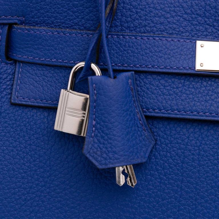 Hermès Kelly 32 Togo Bleu Électrique Signs of wear | Sell your designer bag