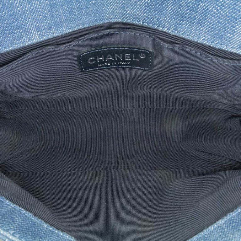 Chanel Boy Chevron Medium Denim Blue Inside | Sell your designer bag