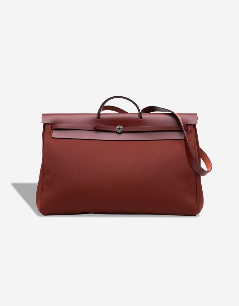 Hermès Herbag 50 Toile / Vache Hunter Sienne / Rouge H Front | Sell your designer bag