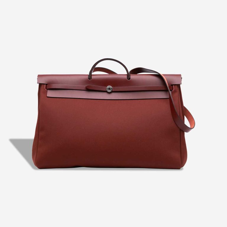 Hermès Herbag 50 Toile / Vache Hunter Sienne / Rouge H Front | Sell your designer bag