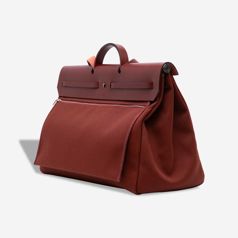 Hermès Herbag 50 Toile / Vache Hunter Sienne / Rouge H Inside | Sell your designer bag