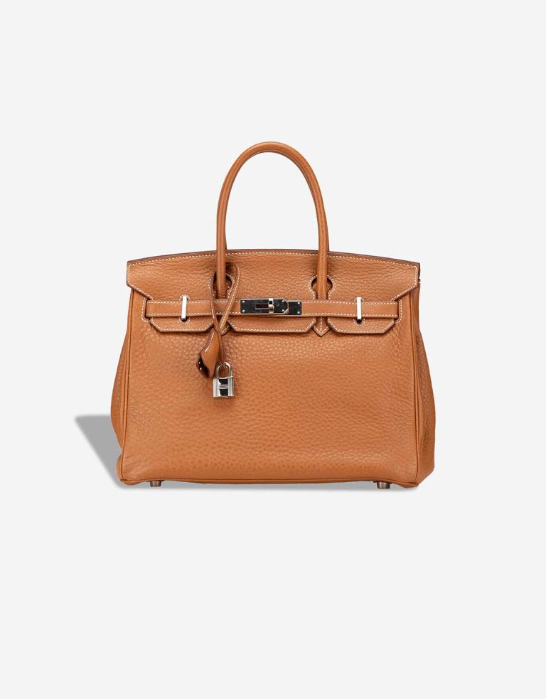 Hermès Birkin 30 Clémence Gold Front | Sell your designer bag