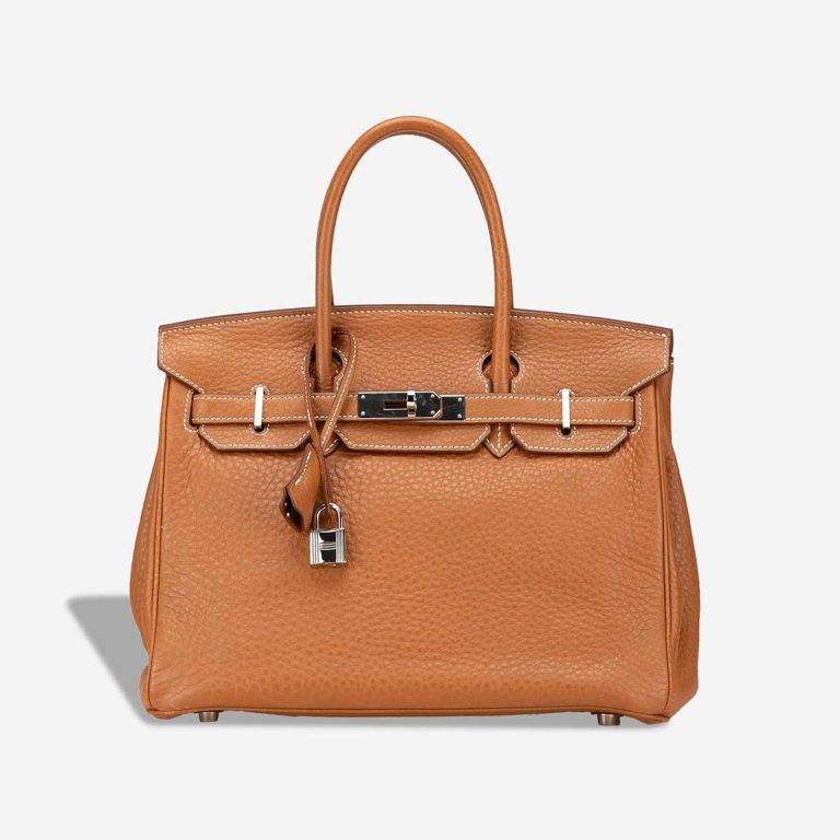 Hermès Birkin 30 Clémence Gold Front | Sell your designer bag