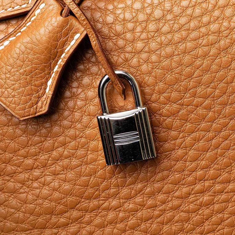 Hermès Birkin 30 Clémence Gold Front | Sell your designer bag