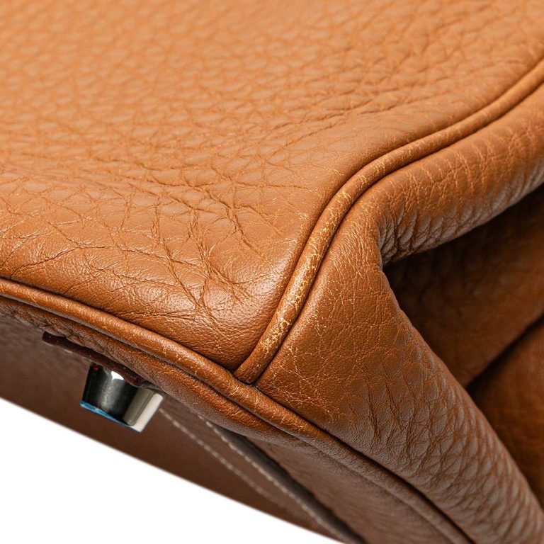 Hermès Birkin 30 Clémence Gold Signs of wear | Sell your designer bag