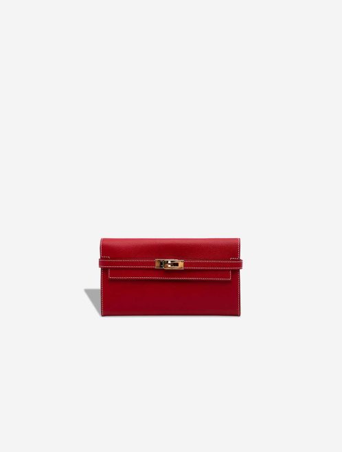 Hermès Kelly Long Wallet Epsom Rouge Casaque / Multicolour / Bleu de Galice Front | Sell your designer bag