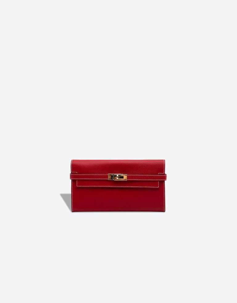 Hermès Kelly Long Wallet Epsom Rouge Casaque / Multicolour / Bleu de Galice Front | Sell your designer bag