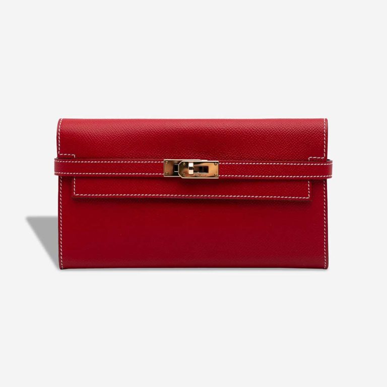 Hermès Kelly Long Wallet Epsom Rouge Casaque / Multicolour / Bleu de Galice Front | Sell your designer bag