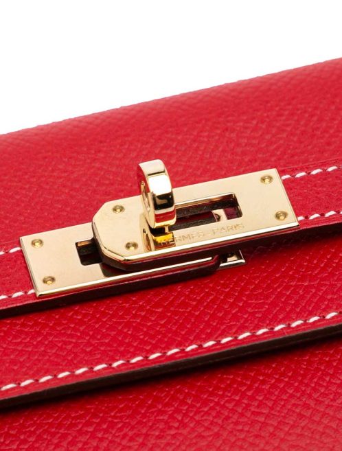 Hermès Kelly Long Wallet Epsom Rouge Casaque / Multicolour / Bleu de Galice Closing System | Sell your designer bag