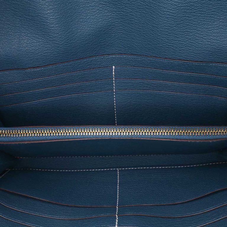 Hermès Kelly Long Wallet Epsom Rouge Casaque / Multicolour / Bleu de Galice Inside | Sell your designer bag