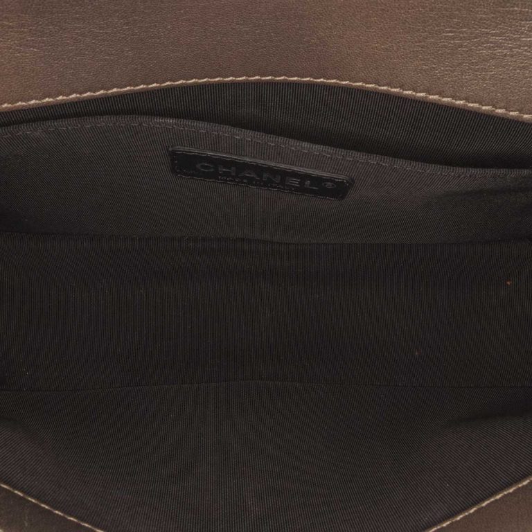 Chanel Boy Medium Goat Metallic Taupe Inside | Sell your designer bag