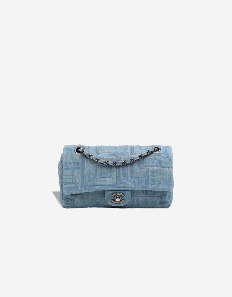 Chanel Timeless Medium Denim Light Blue Front | Sell your designer bag