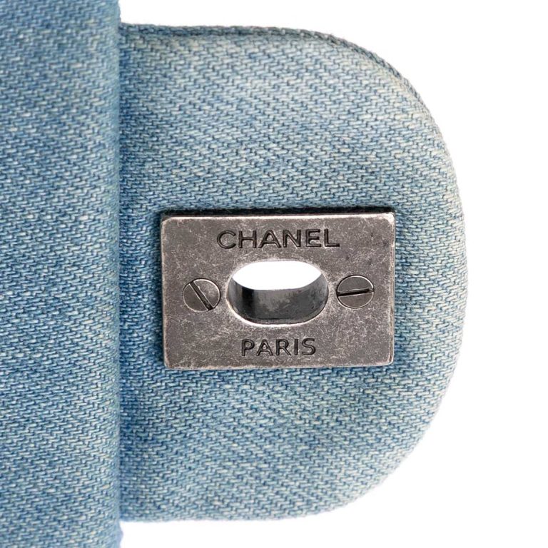 Chanel Timeless Medium Denim Light Blue Front | Sell your designer bag