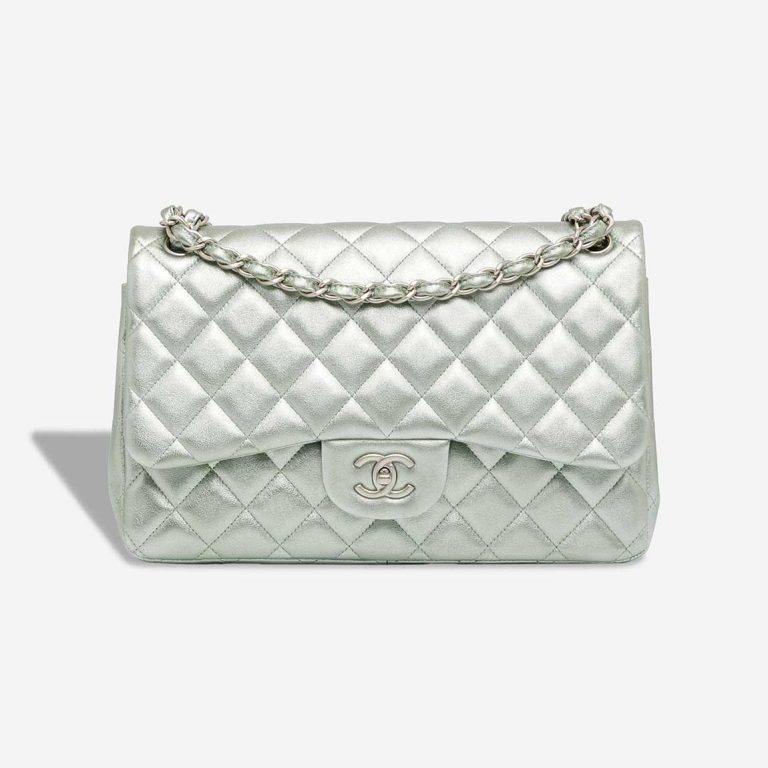 Chanel Timeless Jumbo Lamb Silver Front | Sell your designer bag