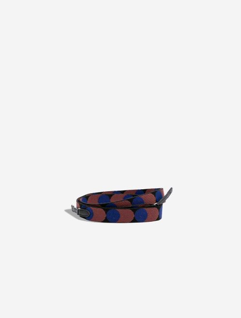 Hermès Shoulder Strap Flipperball 25 To Go Canvas / Swift Black / Bleu Saphir Front | Sell your designer bag