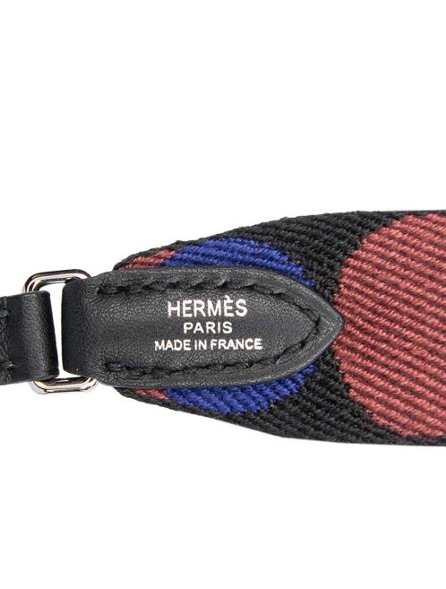 Hermès Shoulder Strap Flipperball 25 To Go Canvas / Swift Black / Bleu Saphir Logo | Sell your designer bag