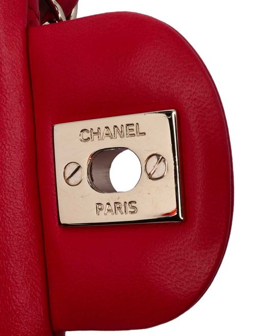 Chanel Timeless Mini Rectangular Lamb Red Closing System | Sell your designer bag