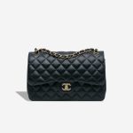 Chanel Timeless Jumbo Lamb Dark Blue Front | Sell your designer bag