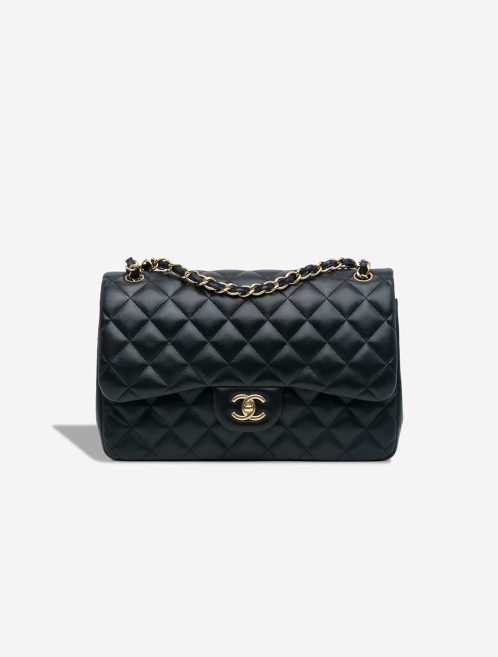 Chanel Timeless Jumbo Lamb Dark Blue Front | Sell your designer bag