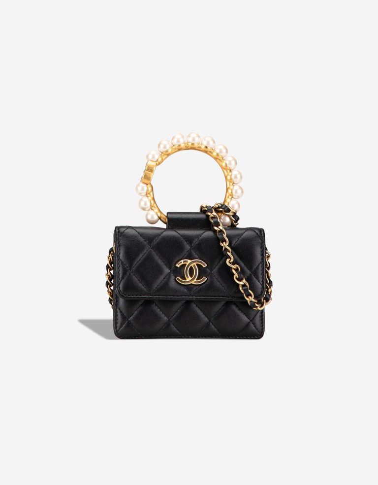 Chanel Clutch with Chain Lamb Black Front | Sell your designer bag