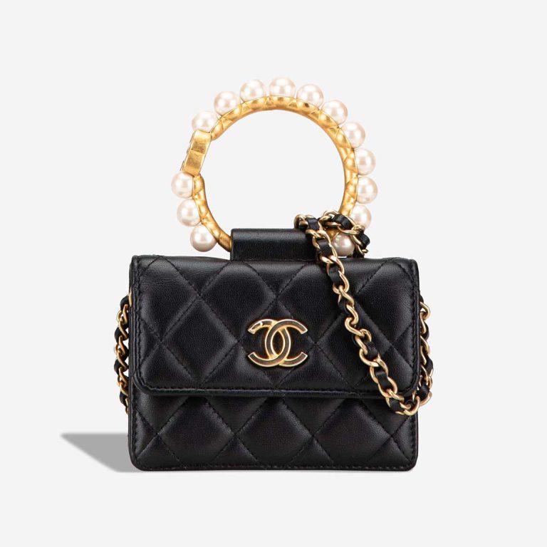 Chanel Clutch with Chain Lamb Black Front | Sell your designer bag