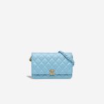 Chanel Candy Chain Wallet On Chain Lamb Blue Front | Sell your designer bag