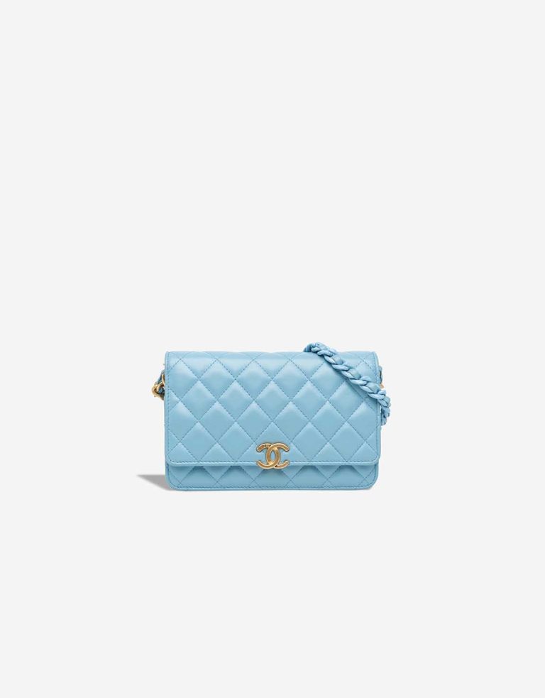 Chanel Candy Chain Wallet On Chain Lamb Blue Front | Sell your designer bag