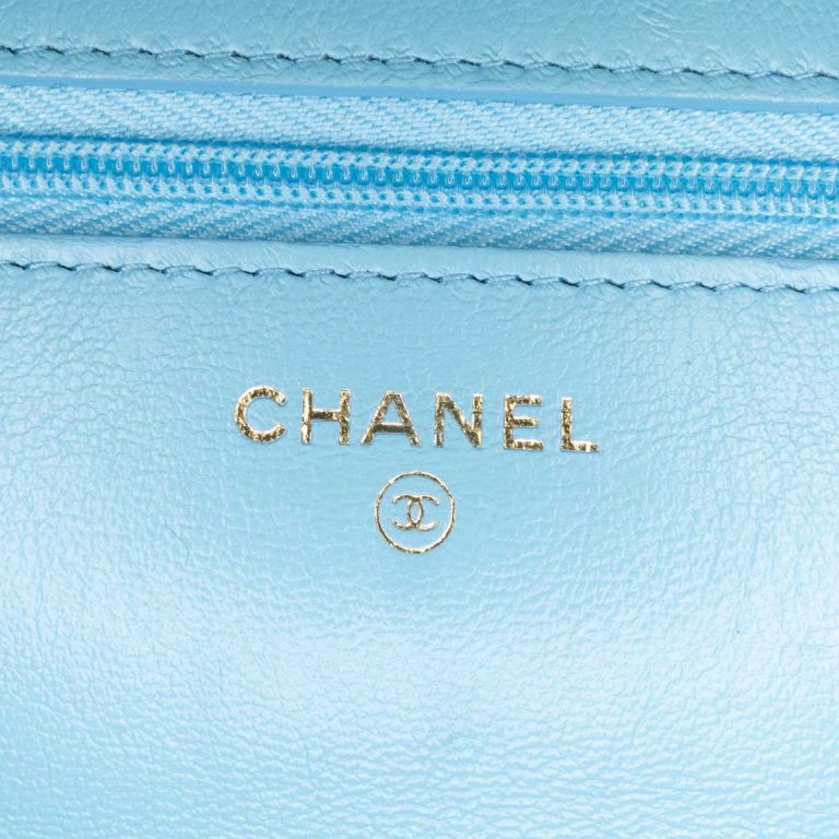 Chanel Candy Chain Wallet On Chain Lamb Blue Logo | Sell your designer bag