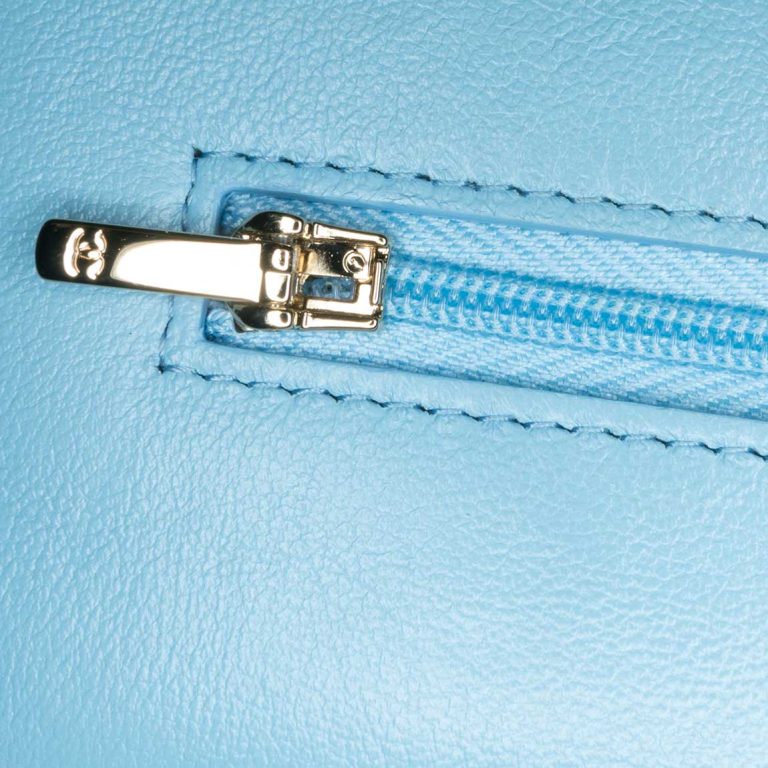 Chanel Candy Chain Wallet On Chain Lamb Blue | Sell your designer bag