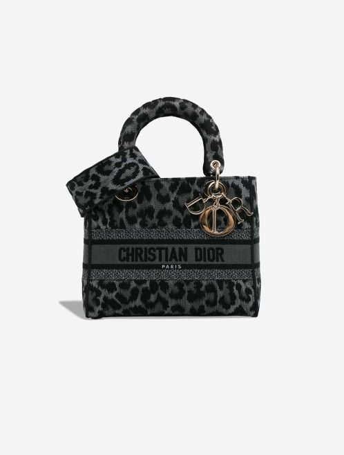 Dior Lady D-Lite Medium Canvas Grey / Black Front | Sell your designer bag