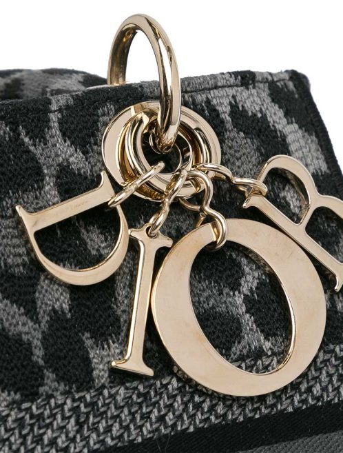 Dior Lady D-Lite Medium Canvas Grey / Black Closing System | Sell your designer bag