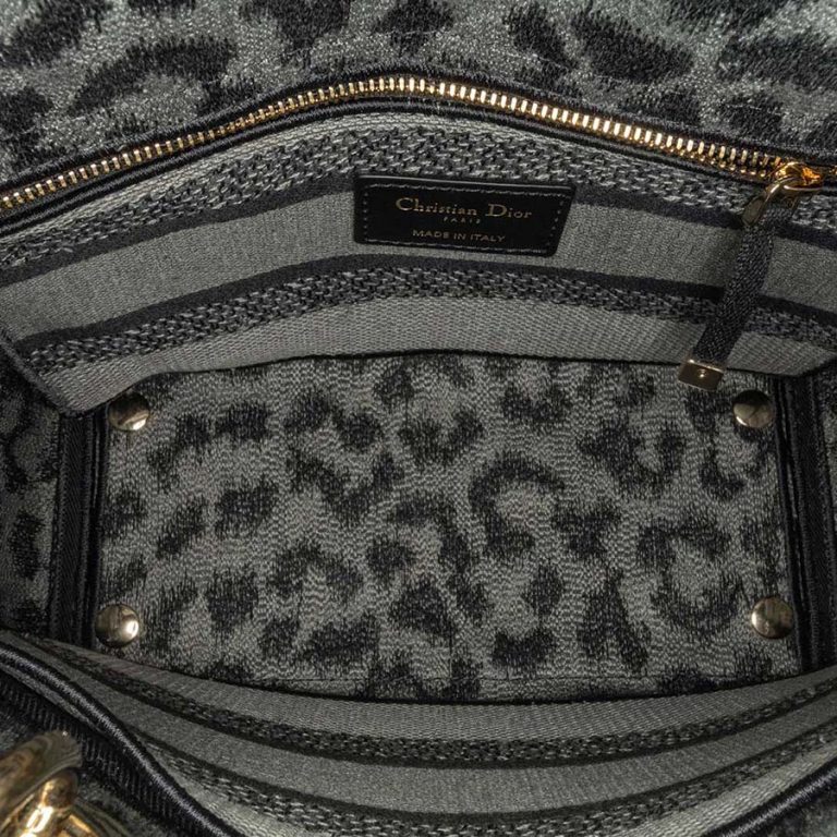 Dior Lady D-Lite Medium Canvas Grey / Black Inside | Sell your designer bag