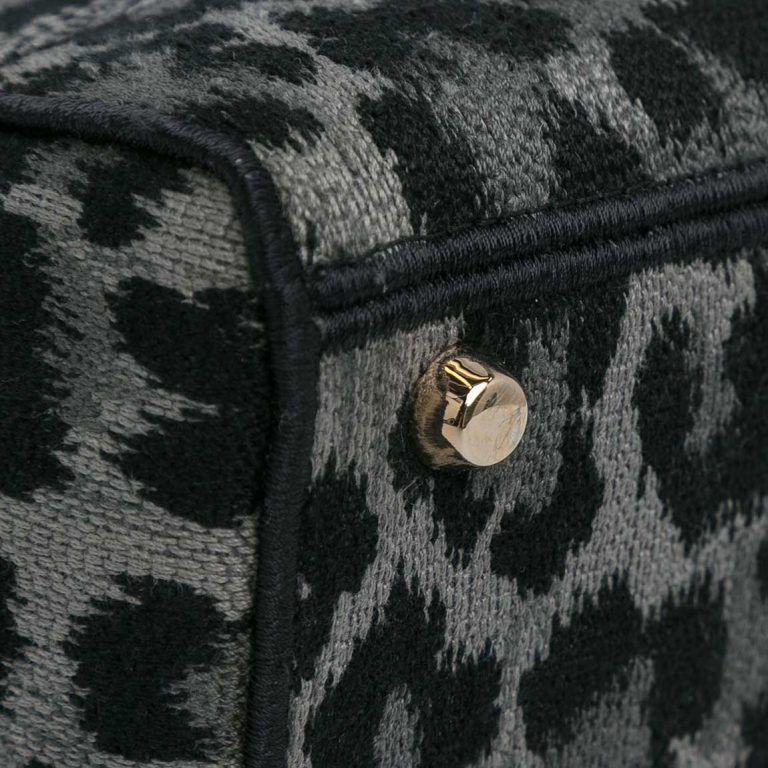 Dior Lady D-Lite Medium Canvas Grey / Black Signs of wear | Sell your designer bag