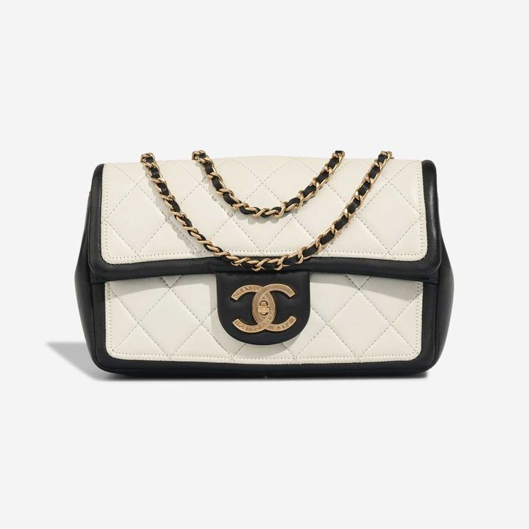 Chanel Timeless Mini Rectangular Lamb Black / White Front | Sell your designer bag