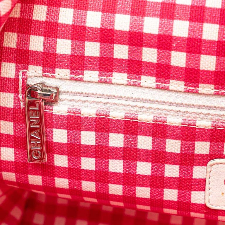 Chanel Shopper Small Canvas Red / White Signs of wear | Sell your designer bag