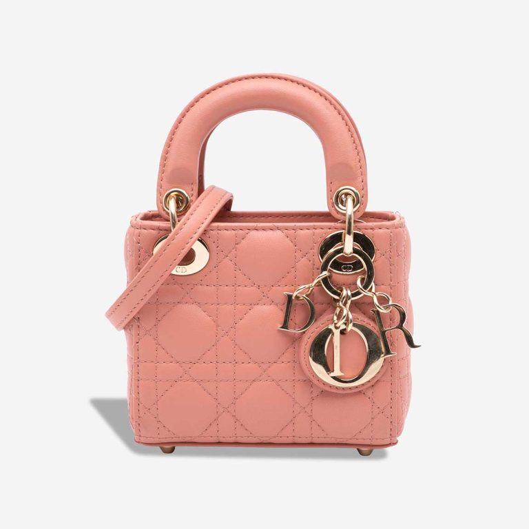Dior Lady Micro Lamb Rose Front | Sell your designer bag