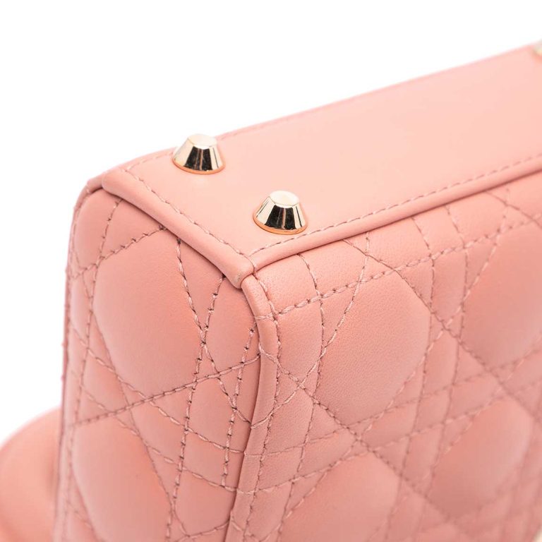 Dior Lady Micro Lamb Rose Signs of wear | Sell your designer bag