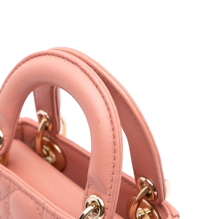 Dior Lady Micro Lamb Rose Signs of wear | Sell your designer bag