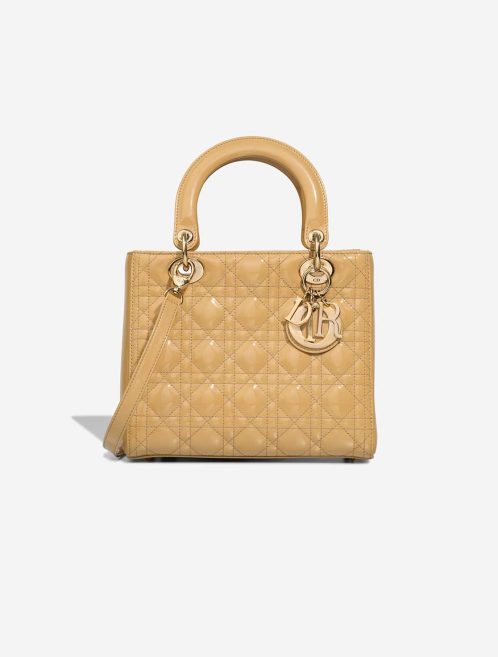 Dior Lady Medium Patent Beige Front | Sell your designer bag