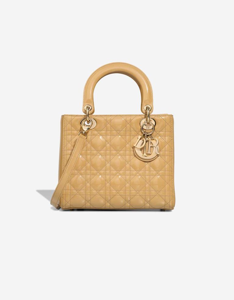 Dior Lady Medium Patent Beige Front | Sell your designer bag