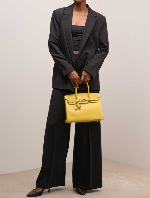 Hermès Birkin 30 Epsom Lime on Model | Sell your designer bag