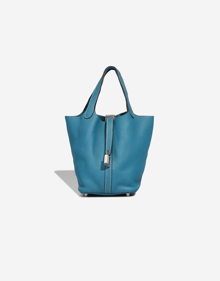 Hermès Picotin 18 Taurillon Clémence Bleu Jean Front | Sell your designer bag