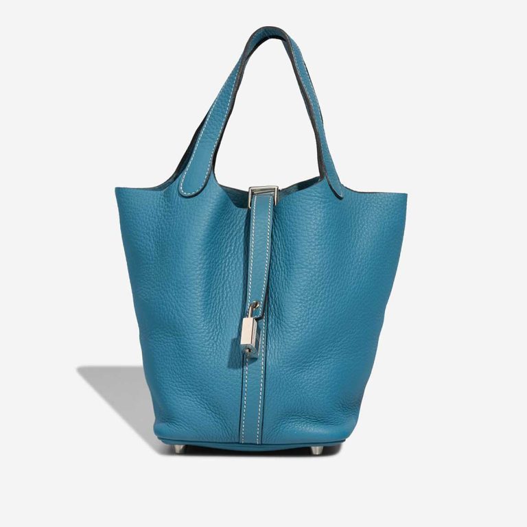 Hermès Picotin 18 Taurillon Clémence Bleu Jean Front | Sell your designer bag