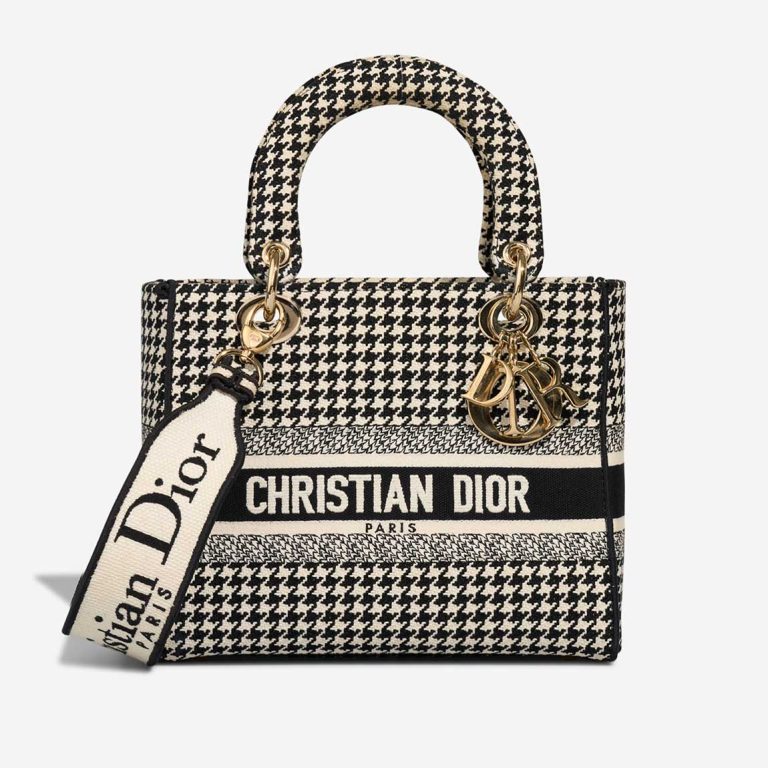 Dior Lady D-Lite Medium Canvas Black Front | Sell your designer bag