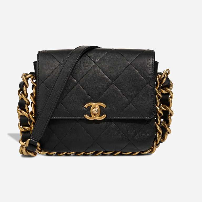 Chanel Flap Bag Small Calf Black Front | Sell your designer bag