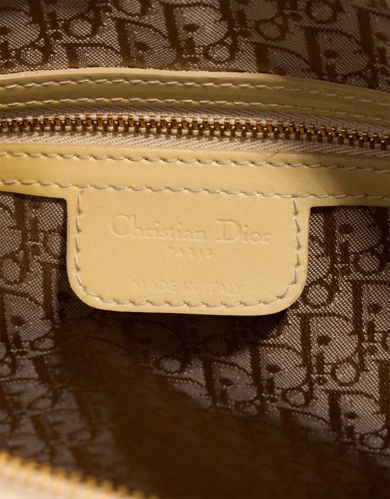 Dior Lady Large Patent Mustard Logo | Sell your designer bag