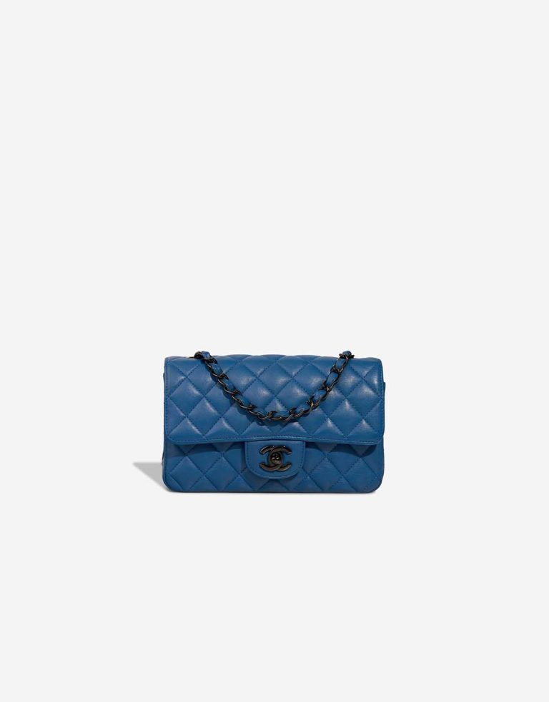 Chanel Timeless Mini Rectangular Lamb Blue Front | Sell your designer bag