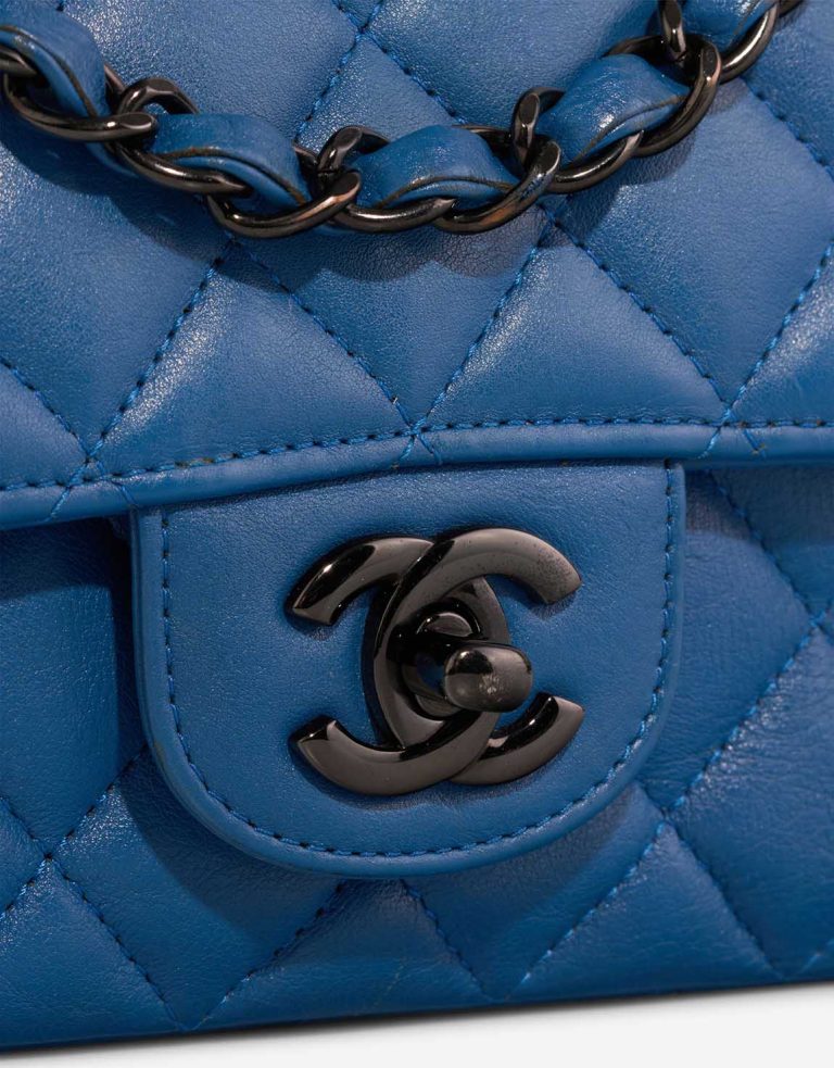 Chanel Timeless Mini Rectangular Lamb Blue Closing System | Sell your designer bag