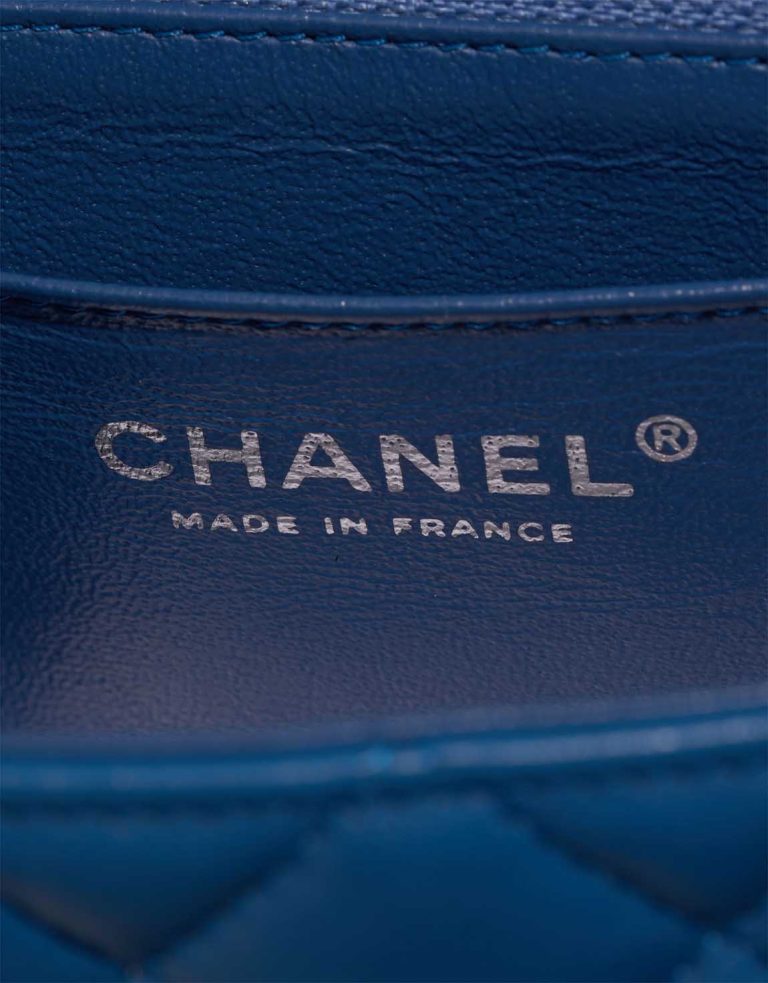 Chanel Timeless Mini Rectangular Lamb Blue Logo | Sell your designer bag